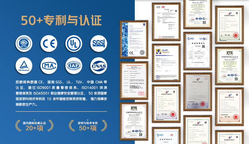 西朗快速门五十多项专利与认证