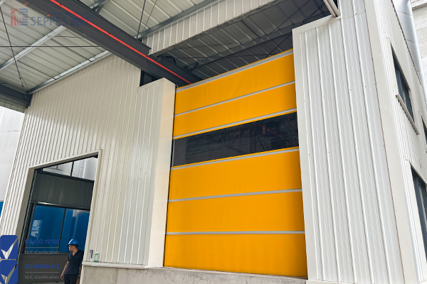 上方有桁车可采用倒装快速门